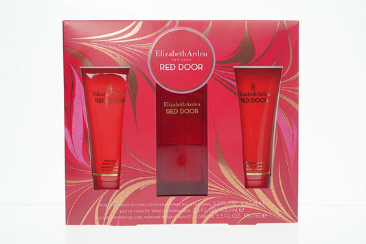 RED DOOR (W) 3PC SET(3.3oz edt sp,3.3oz Body Lotion,3.3oz Bath&Shower Gel)