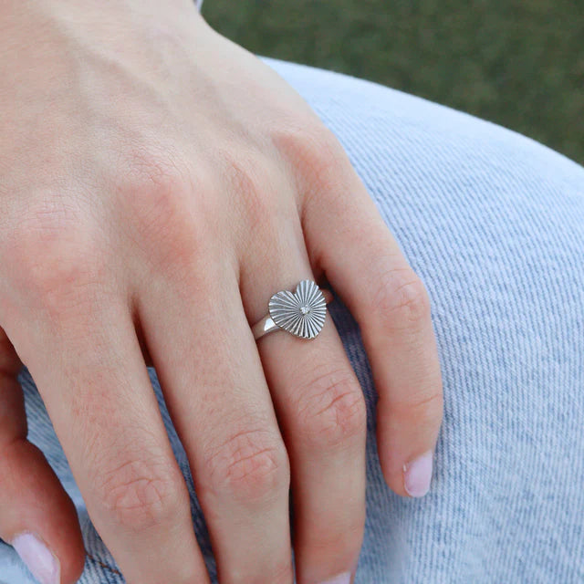 Sunburst Heart Ring