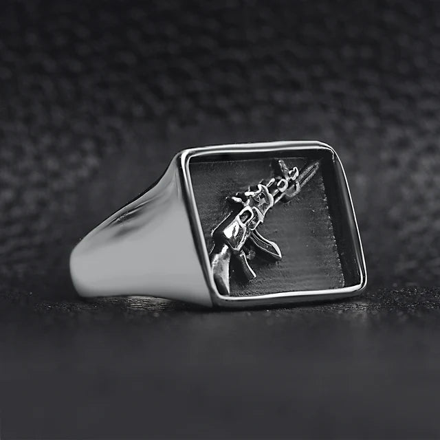 AK-47 Gun Signet Ring