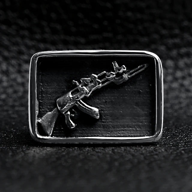 AK-47 Gun Signet Ring