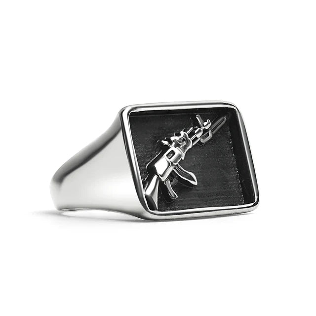 AK-47 Gun Signet Ring