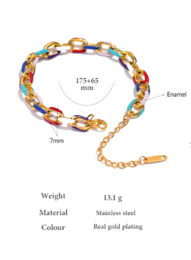 Rainbow Bracelet 18K PVD