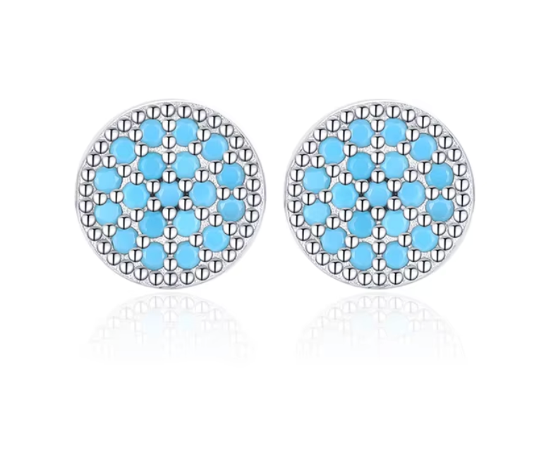 Turquoise Hoops 925 Silver