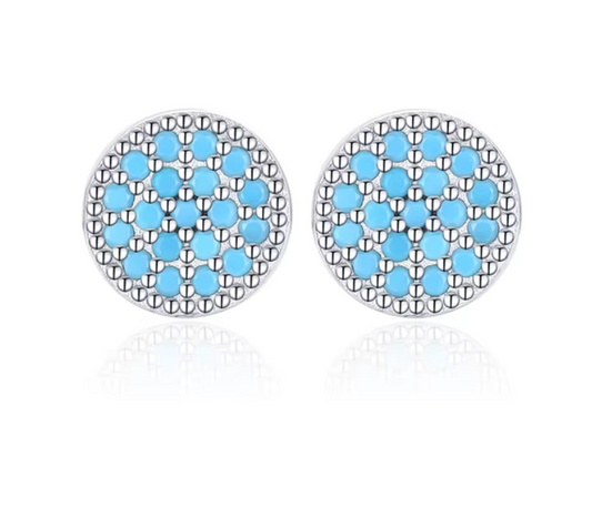 Turquoise Hoops 925 Silver