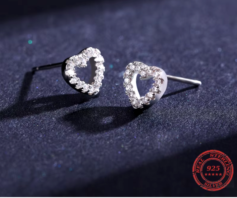 Heart Studs 925 Silver