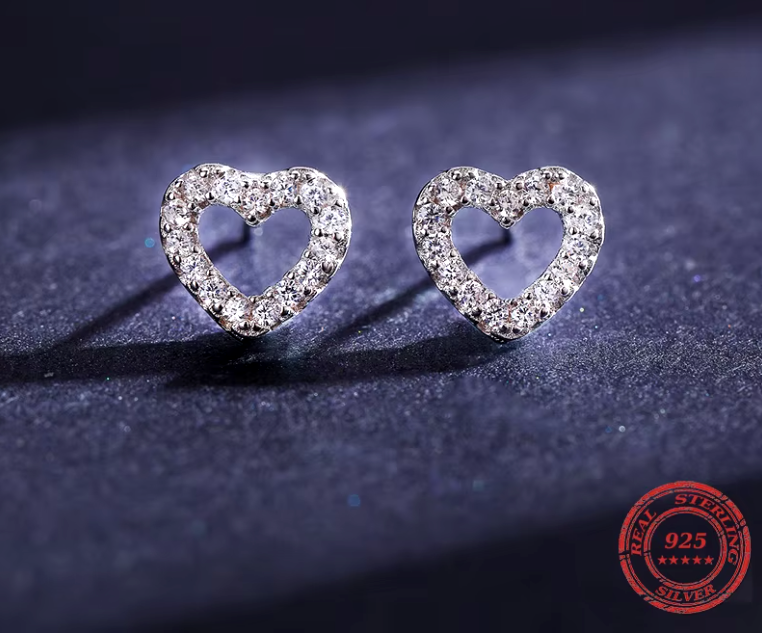 Heart Studs 925 Silver