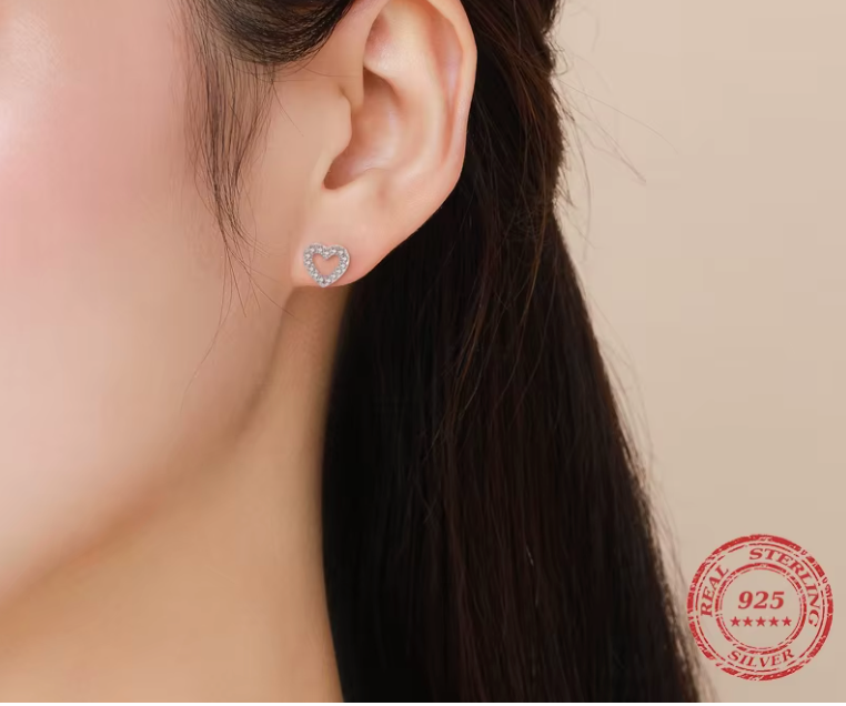 Heart Studs 925 Silver