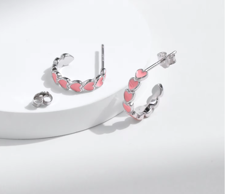 Enamel Studs 925 Silver