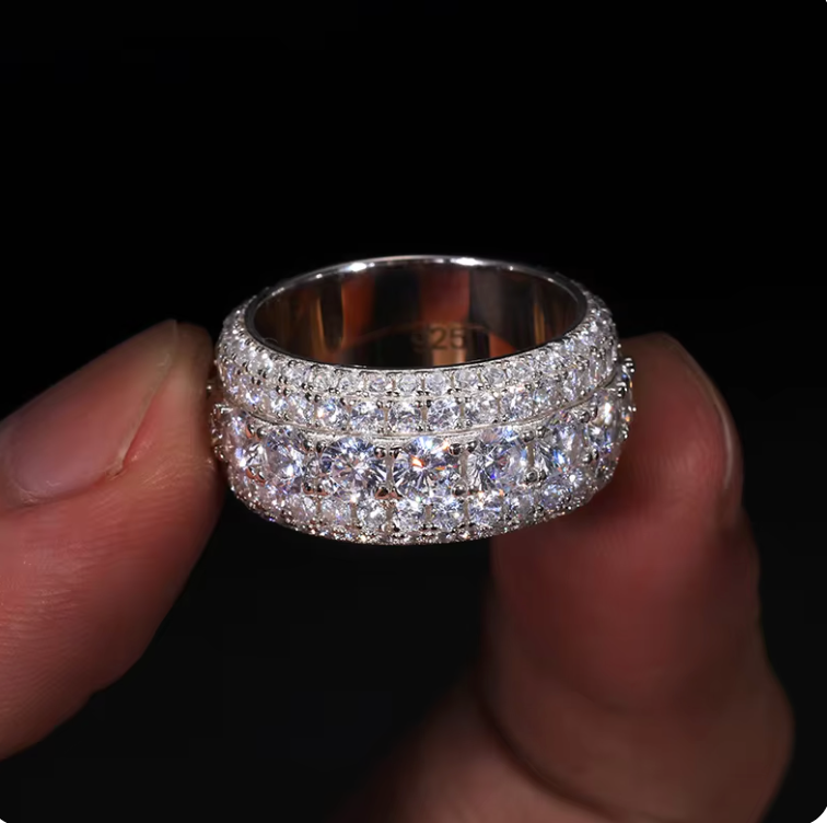 Pave 925 Silver Moissanite