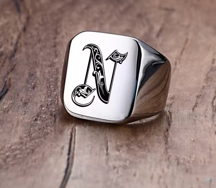 Retro Initials Ring