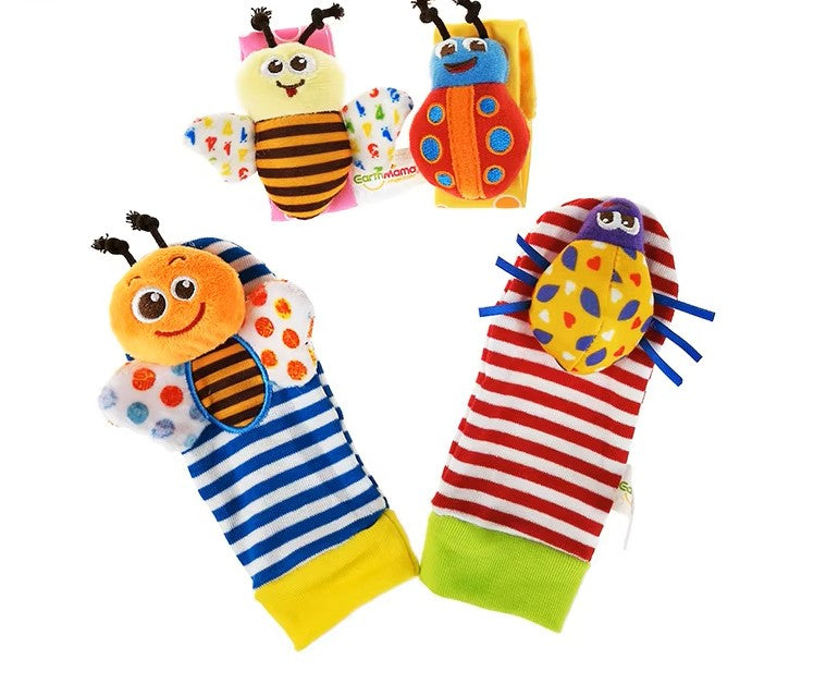 Bee Wrist & Socks Rattle Set β Soft & Fun Eco-Friendly ππΆ