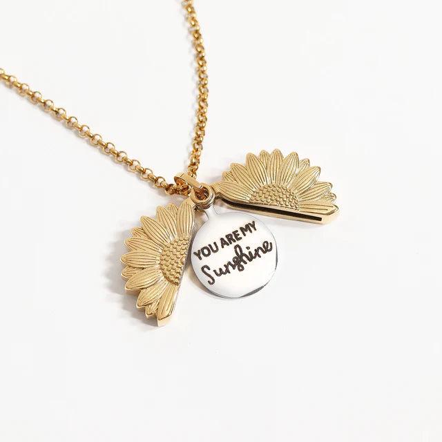 Sunflower Hidden Message Necklace
