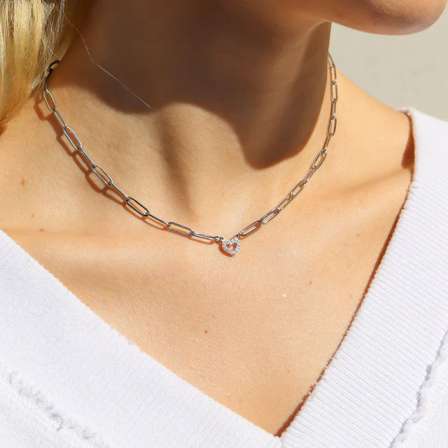 Heart Paperclip Necklace