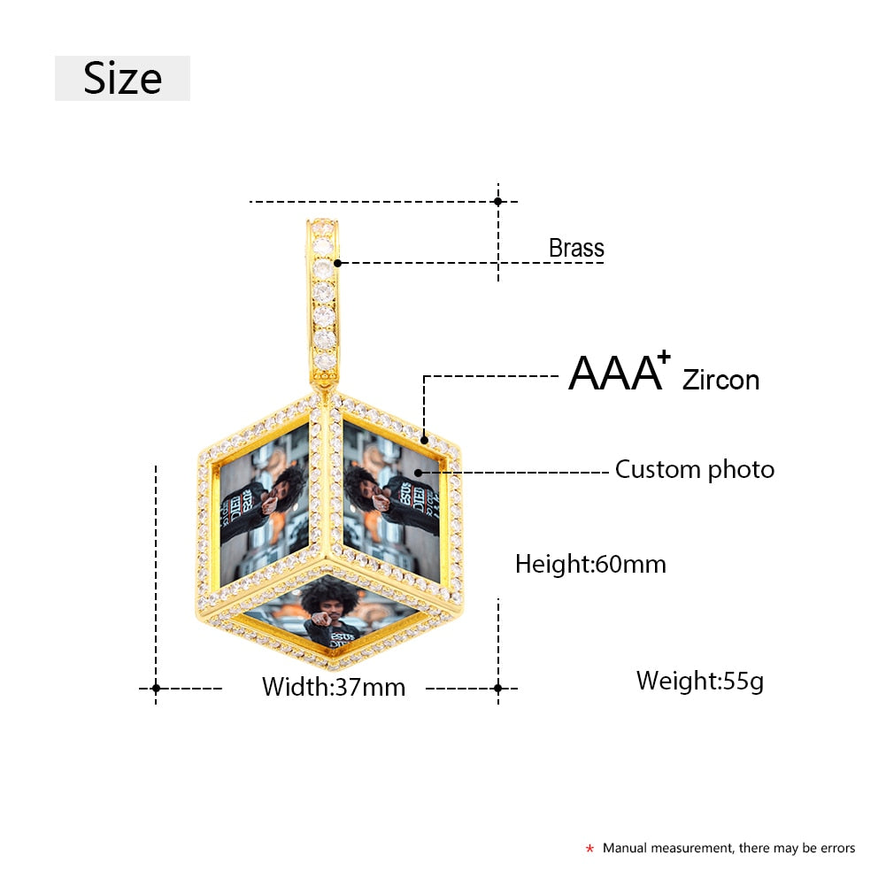 14K Gold Plating Custom Pendant Photo Medallion Necklace