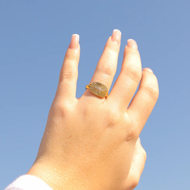 Sunburst Rectangle Ring