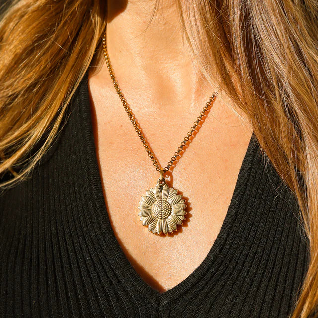 Sunflower Hidden Message Necklace