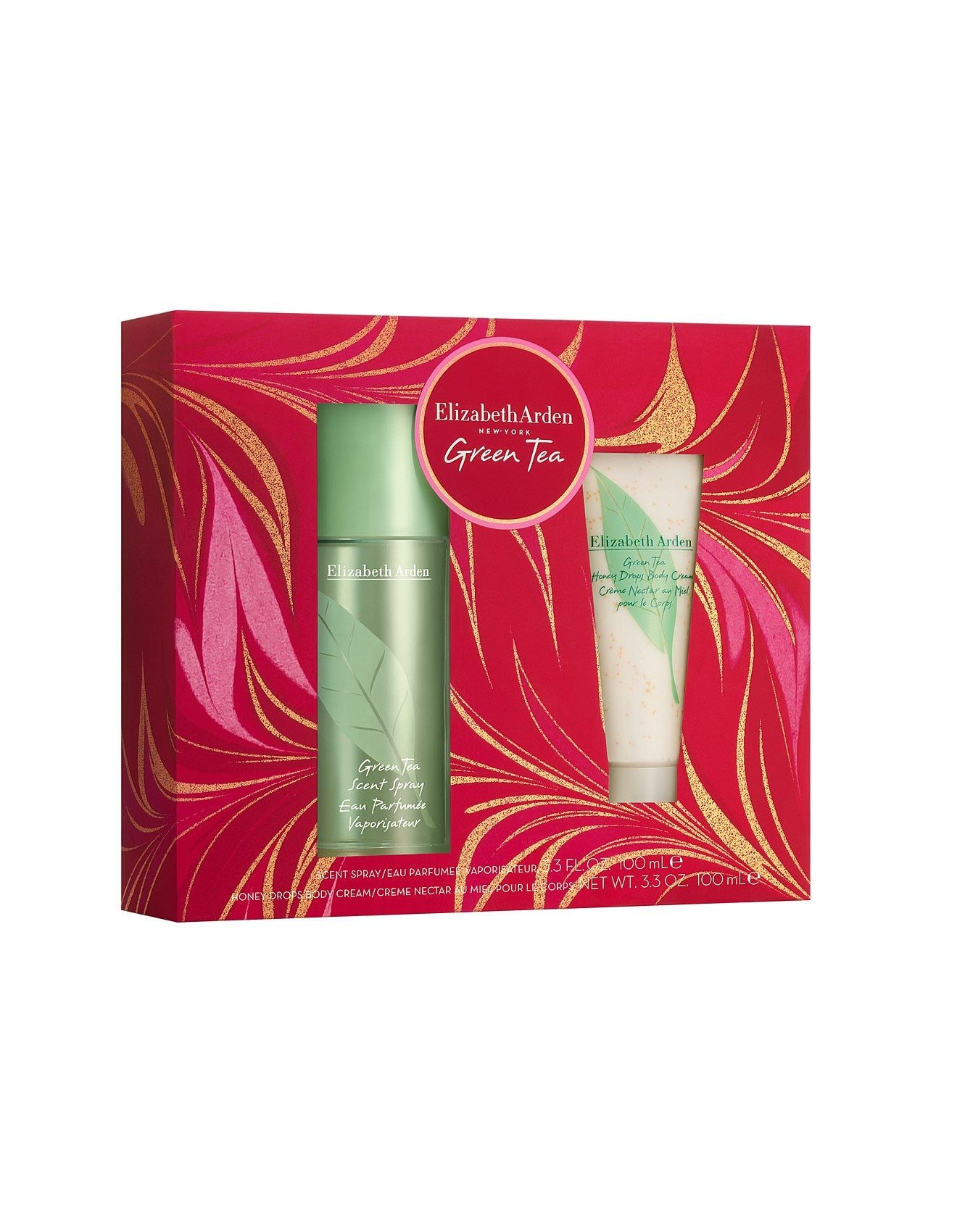 ELIZABETH ARDEN GREEN TEA 2PC GIFT SET 3.3 OZ EDP + 3.3 OZ HONEY DROPS BODY CREAM FOR WOMEN