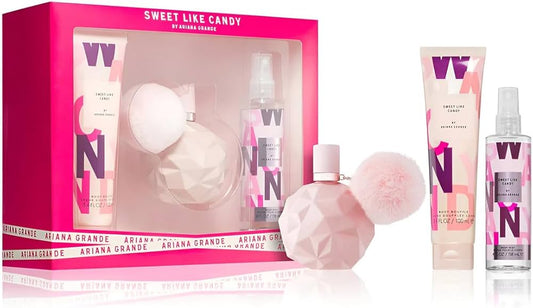 ARIANA GRANDE SWEET LIKE CANDY (W) 3PC SET (3.4oz edp sp, 3.4oz Body Souffle, 4.0oz Body Mist