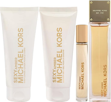 MICHAEL KORS SEXY AMBER GIFTSET OF 4 (W) (EDP 100ML + EDP 10ML + BODY LOTION 100ML + SHOWER GEL 100ML)