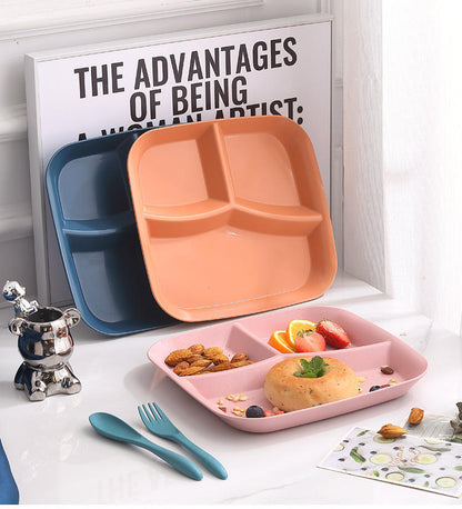 Unbreakable Square Divided Plates – Eco-Friendly & Family-Friendly 🌿✨