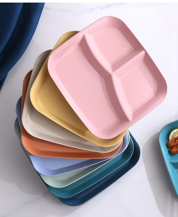 Unbreakable Square Divided Plates – Eco-Friendly & Family-Friendly 🌿✨