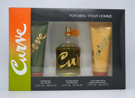 Liz Claiborne CURVE (M) 3PC SET(4.2oz EDC SP, 3.4oz Shower Gel, 3.4oz After Shave Balm)