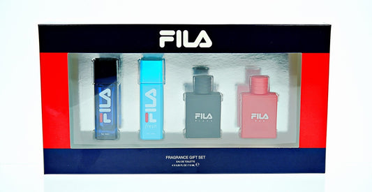 FILA FRAGRANCE (M) 4 PC MINI SET(4x7 0.25oz EDT SP Fila Men, Fresh, Black, Red)