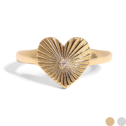Sunburst Heart Ring