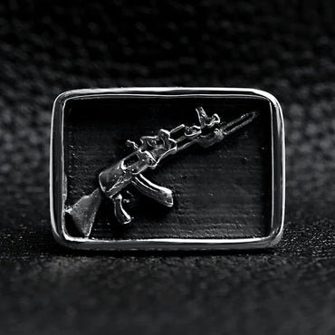 AK-47 Gun Signet Ring