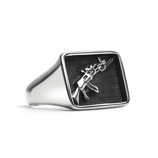 AK-47 Gun Signet Ring
