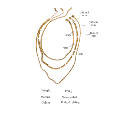 Layered Necklace 18K PVD