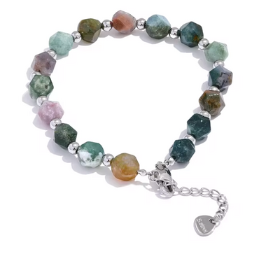 Agate Natural Stone 18K PVD