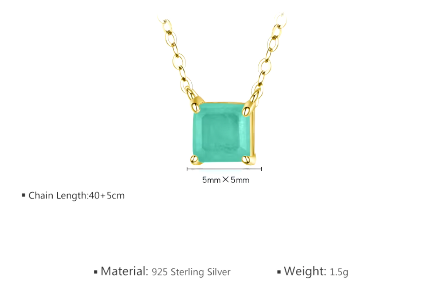 Tourmaline Necklace 925 Silver