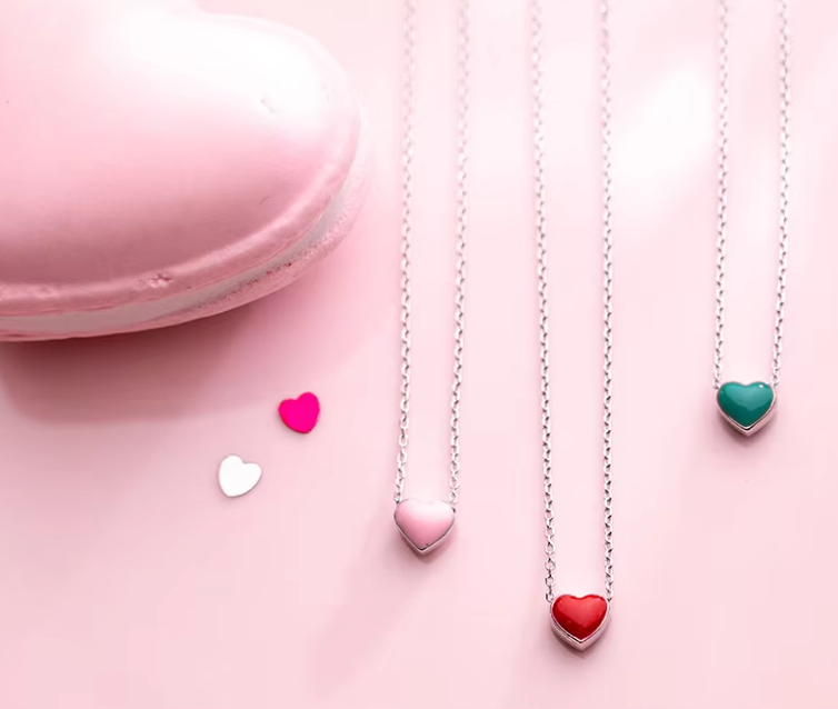 Enamel Hearts 925 Silver