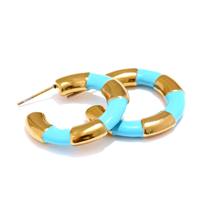 C-Shape Geometric Earrings 18K