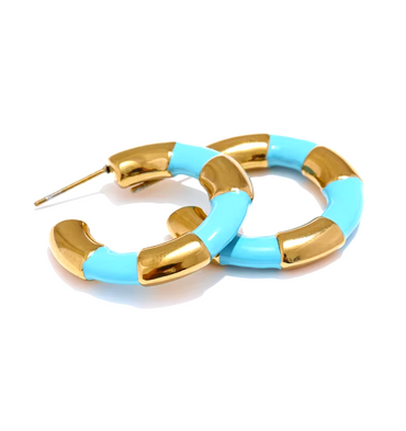 C Shape Earrings 18K