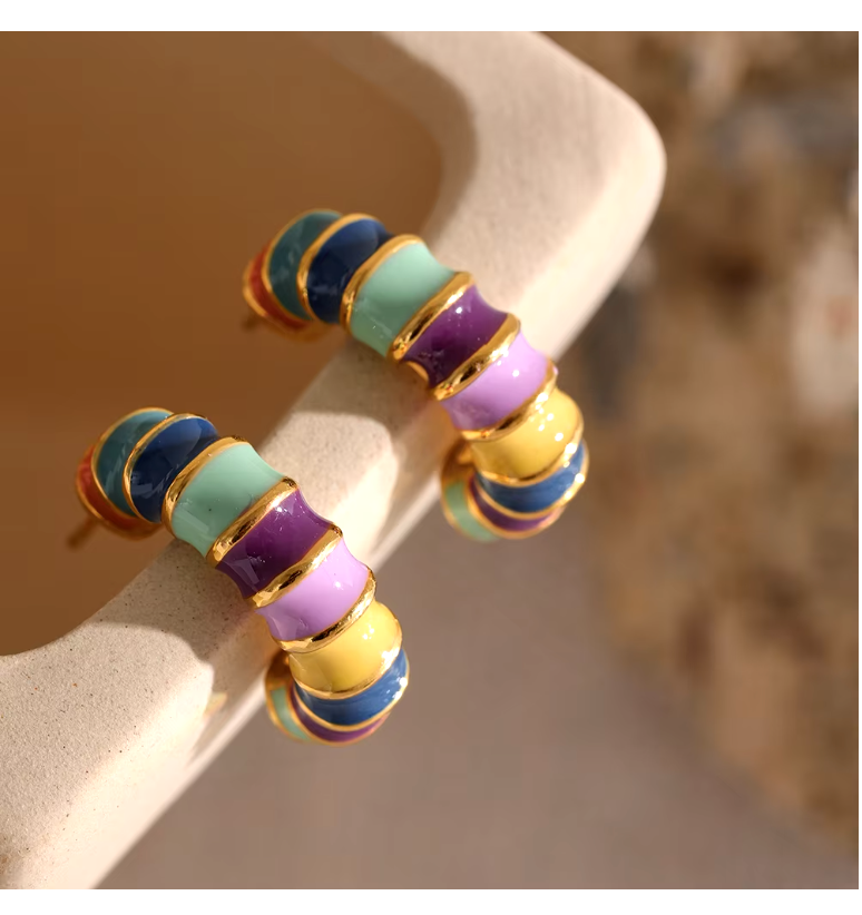 Colourful Earrings 18K