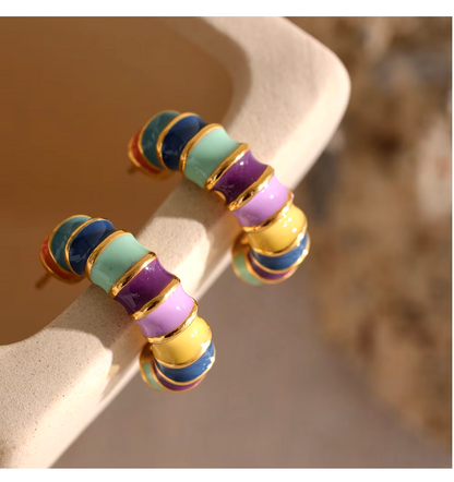 Colourful Earrings 18K