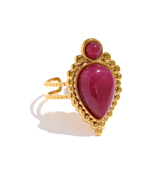 Agate Ring 18K PVD