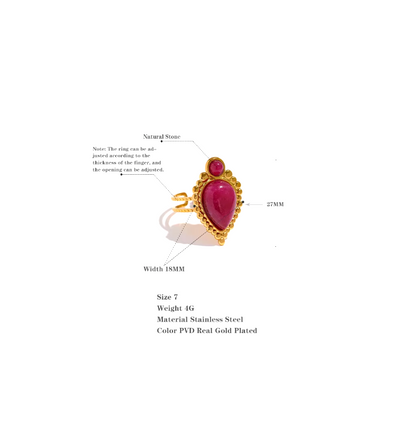 Agate Ring 18K PVD