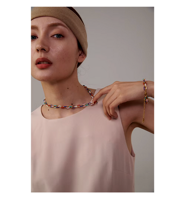 Rainbow Necklace 18K PVD