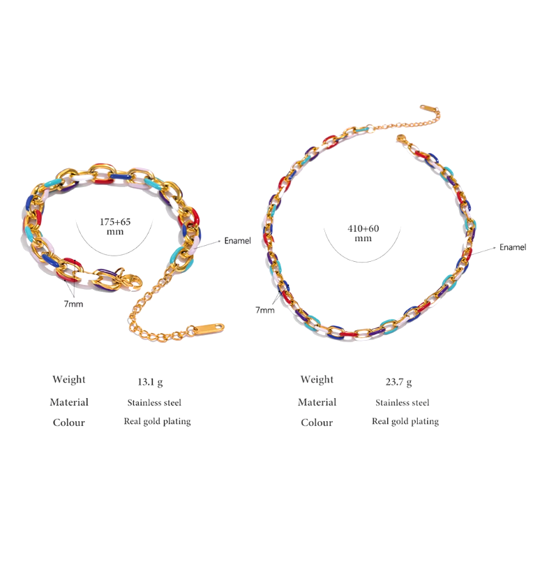 Rainbow Necklace 18K PVD