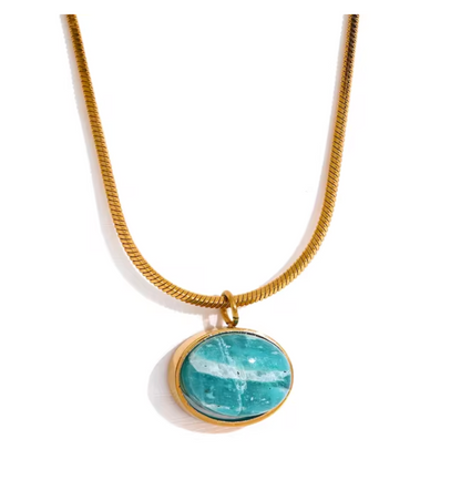 Amazonite Necklace 18K