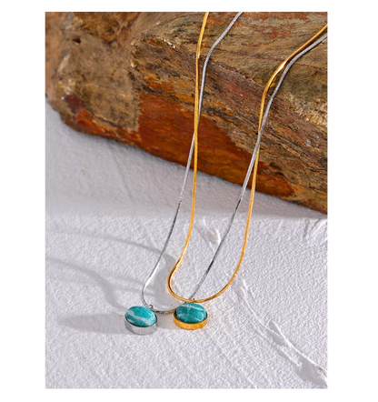 Amazonite Necklace 18K