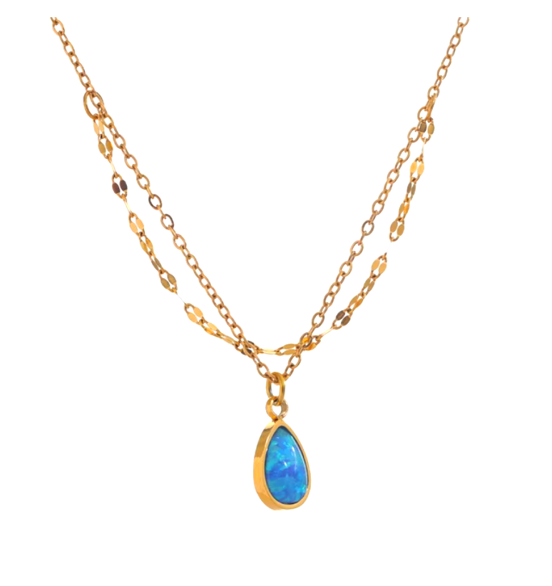 Opal necklace 18k