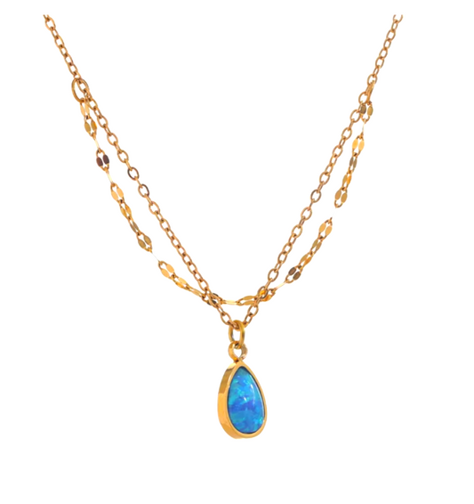 Opal necklace 18k