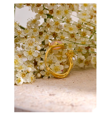 Quartz Ring 18K PVD