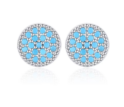 Turquoise Hoops 925 Silver
