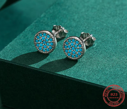Turquoise Hoops 925 Silver