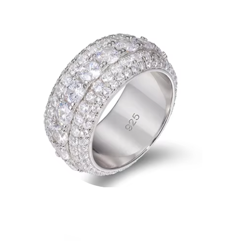 Pave 925 Silver Moissanite